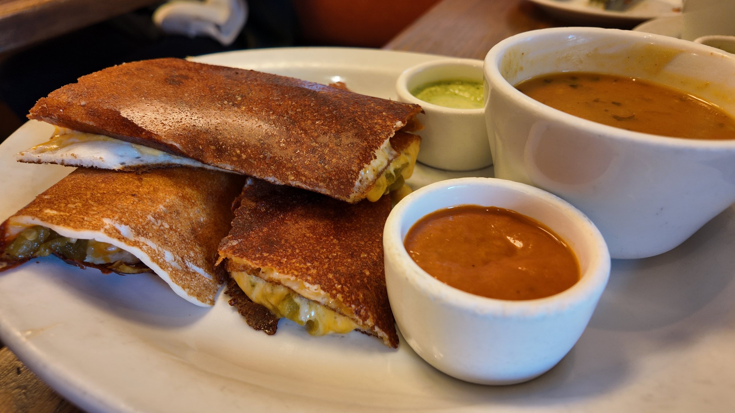 The green chile cheese dosa