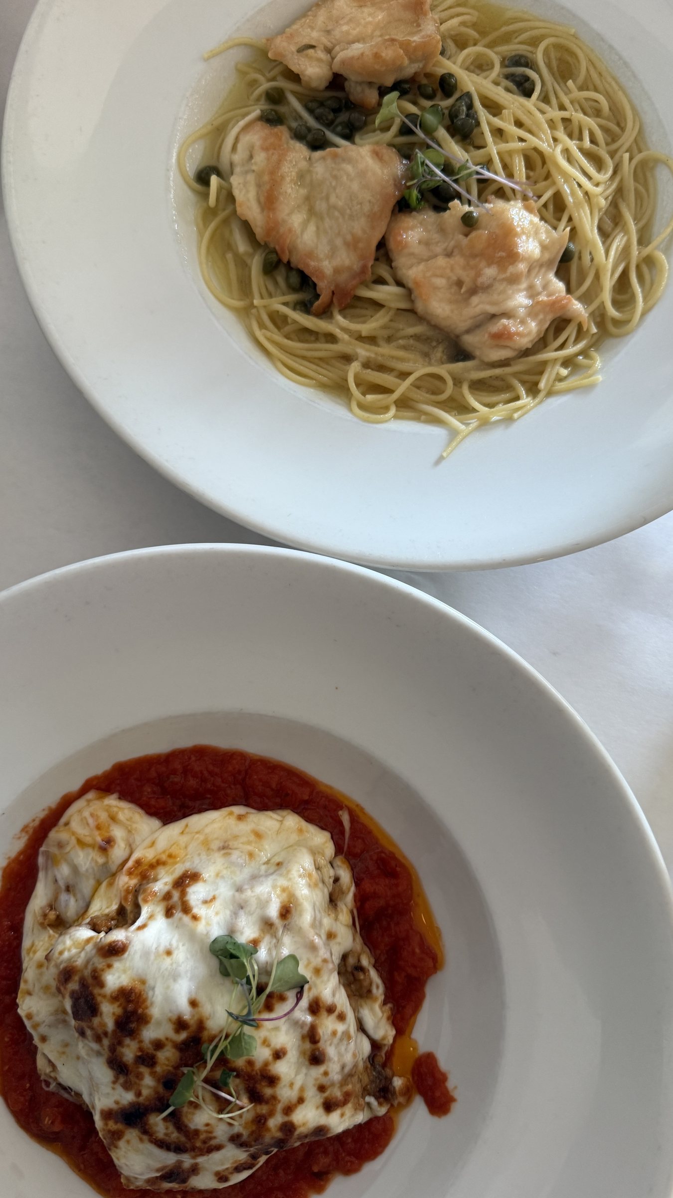 The same two Cafe Grazie plates from another angle