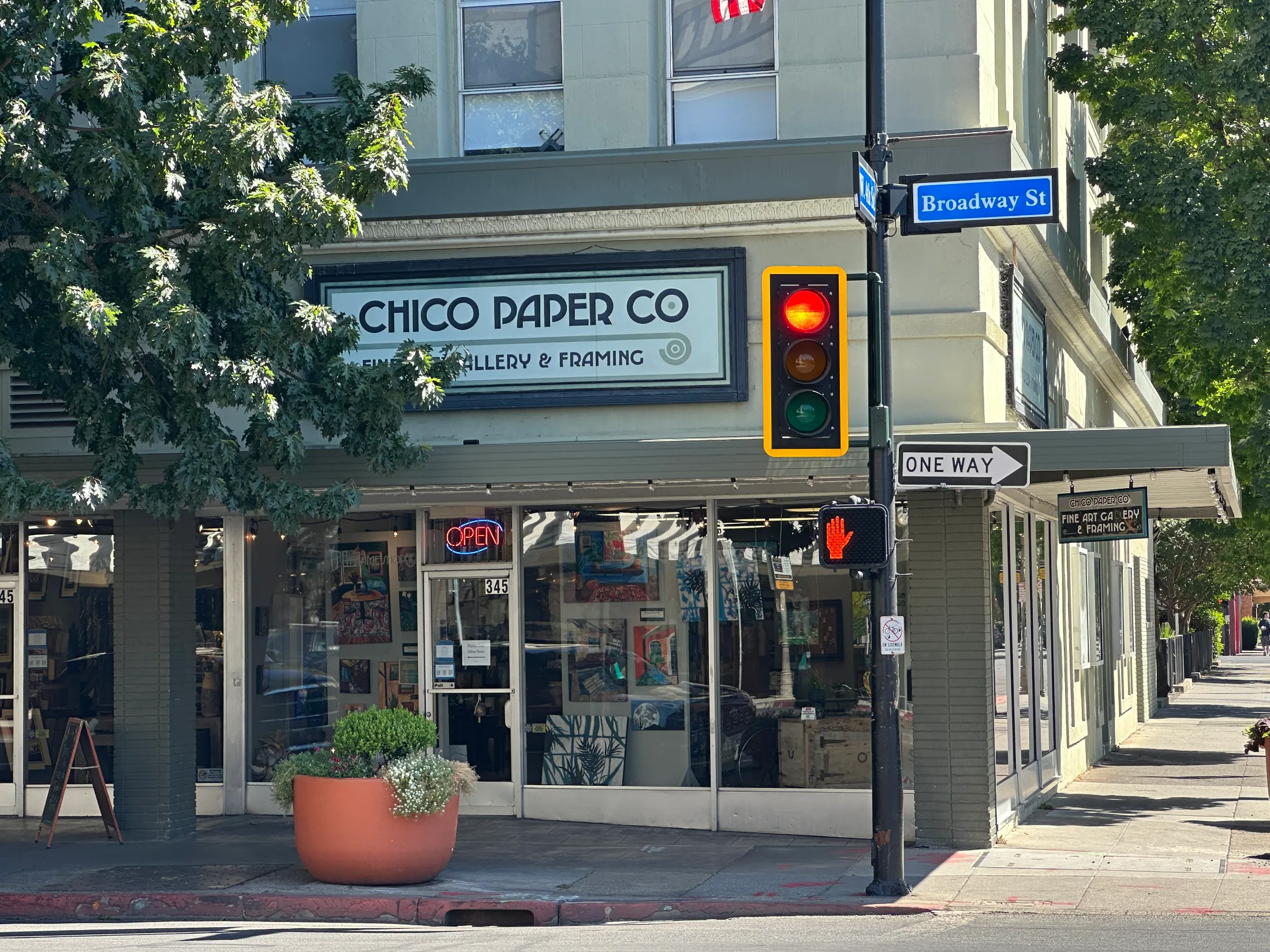 Exterior of Chico Paper Company at 4th and Broadway, downtown Chico