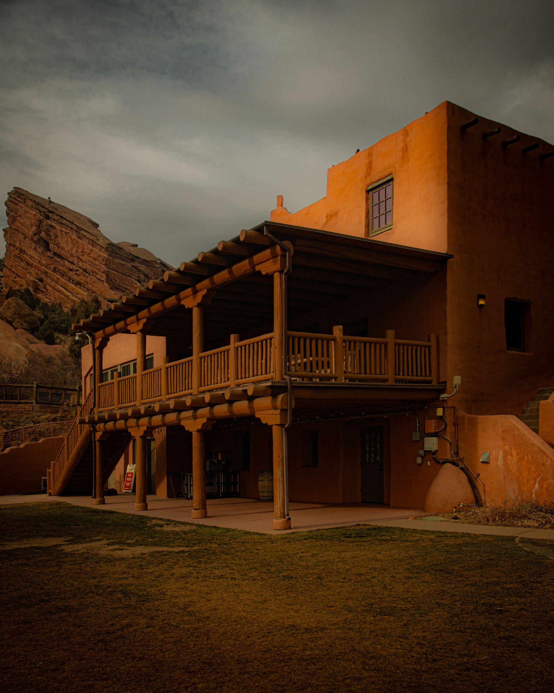 Rustic architecture at Red Rocks Amphitheatre