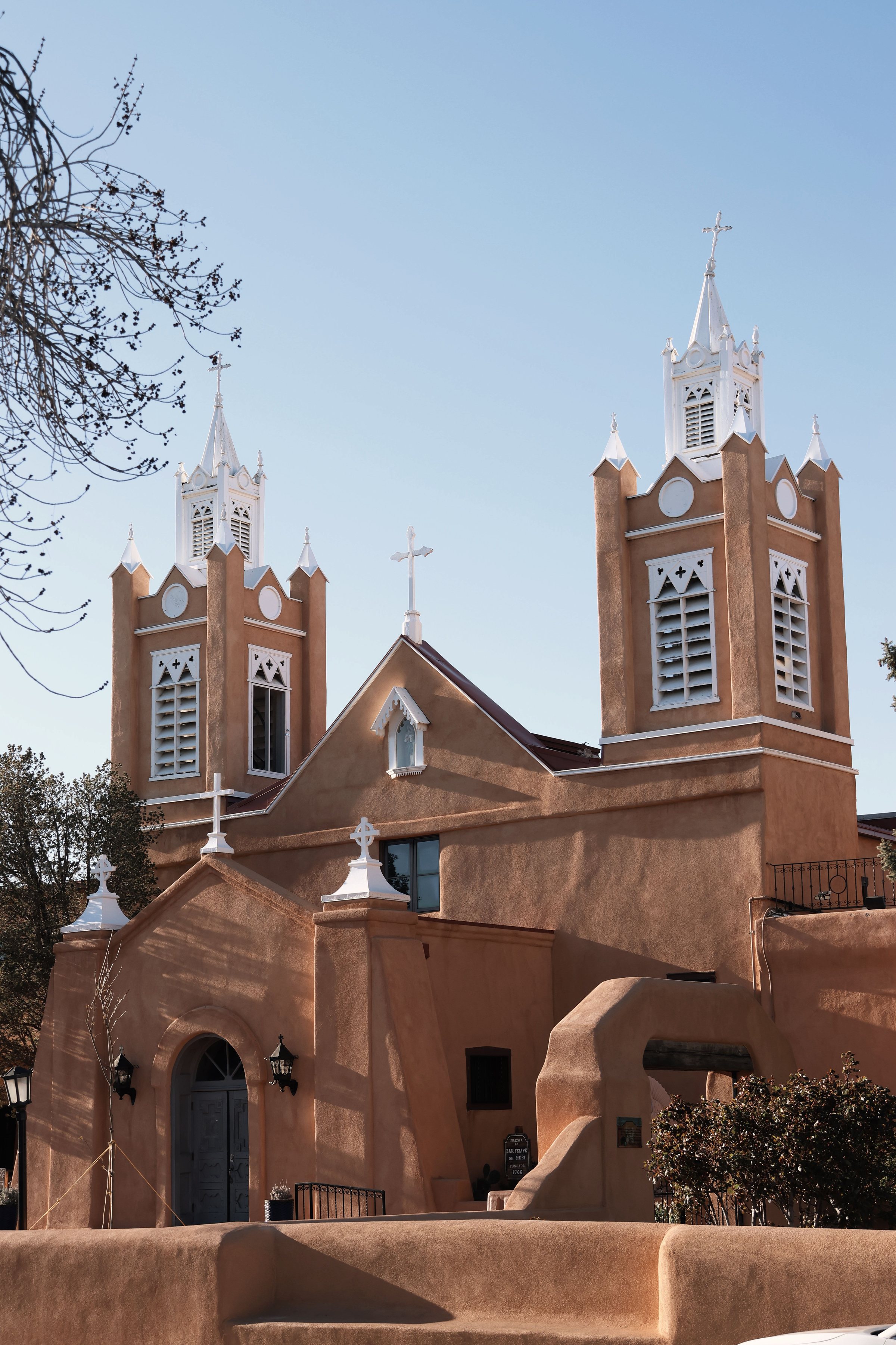 San Felipe de Neri Church, a historic landmark in Albuquerque, New Mexico