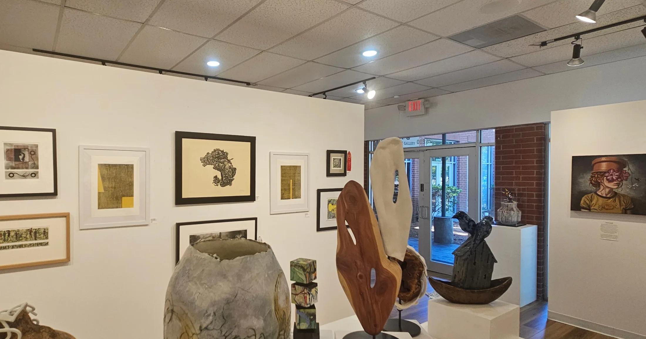 Interior view of Ardest Gallery looking toward the entrance courtyard