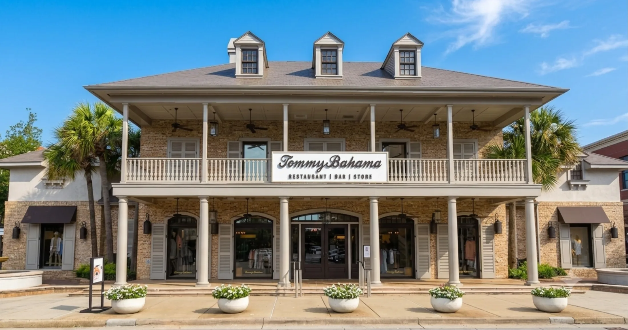 Tommy Bahama Restaurant Bar and Store exterior at Market Street, The Woodlands
