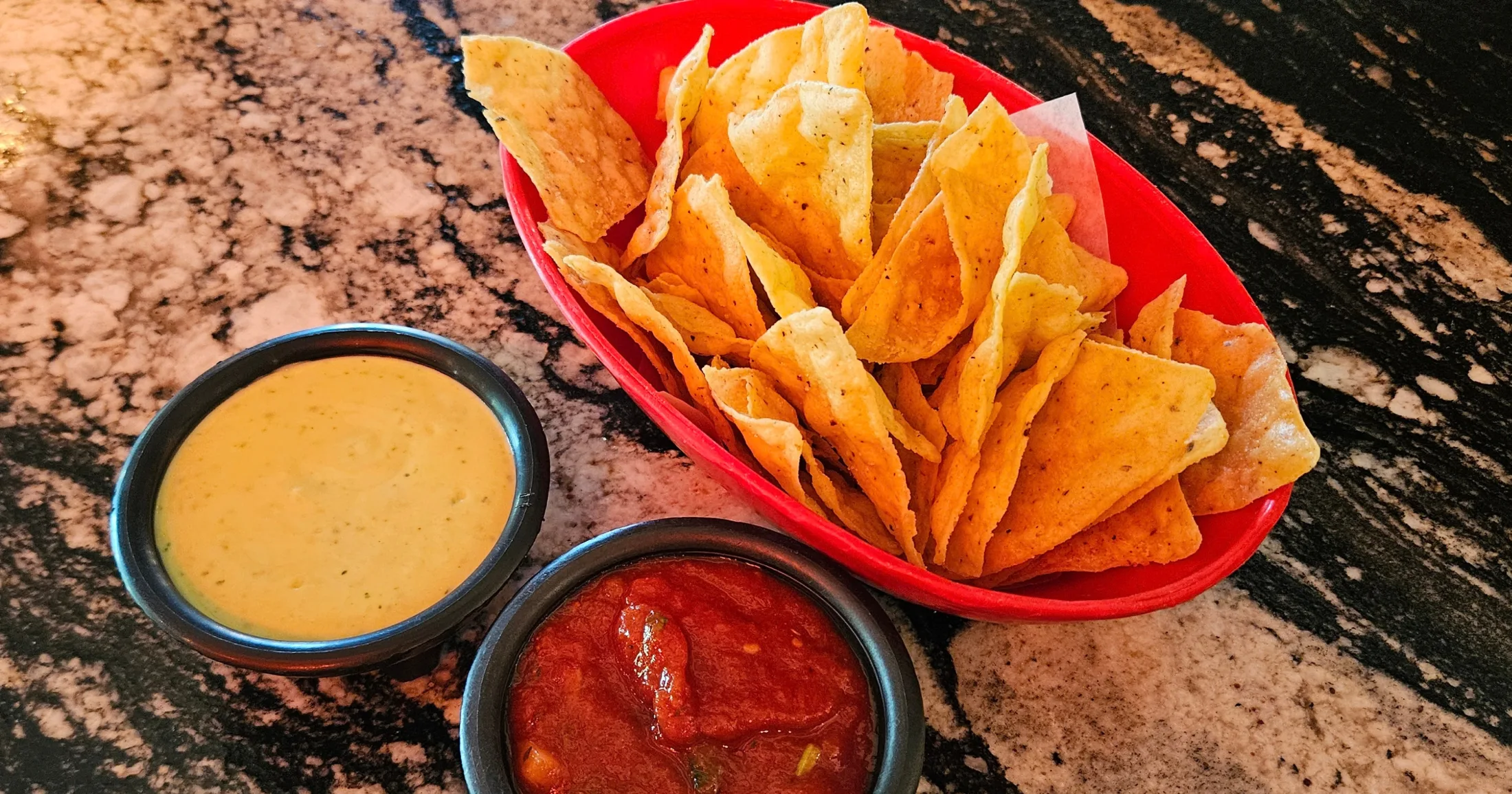 Chips with queso and salsa at Gringo's Tex-Mex
