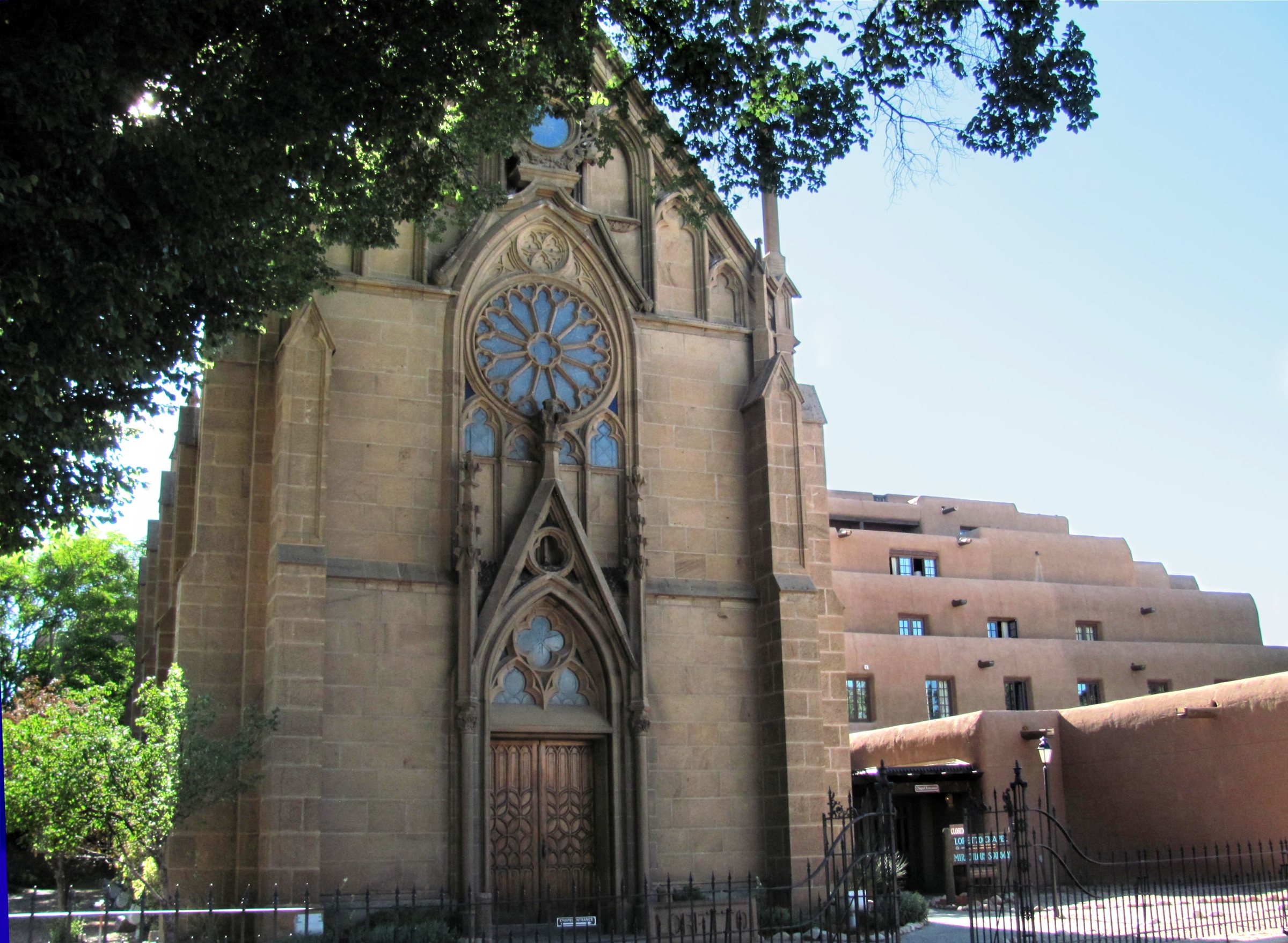 The Loretto Chapel exterior in Santa Fe