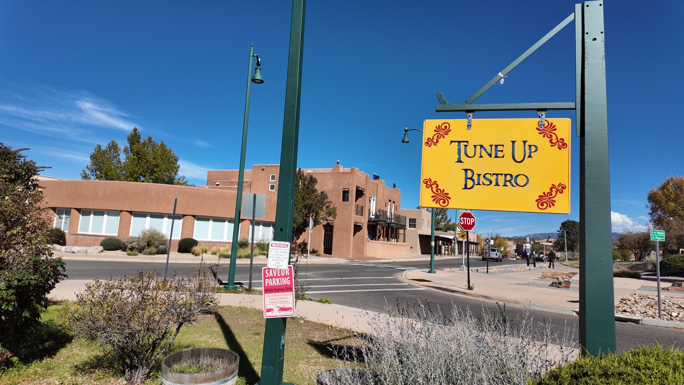The Tune Up Bistro sign on Montezuma Avenue